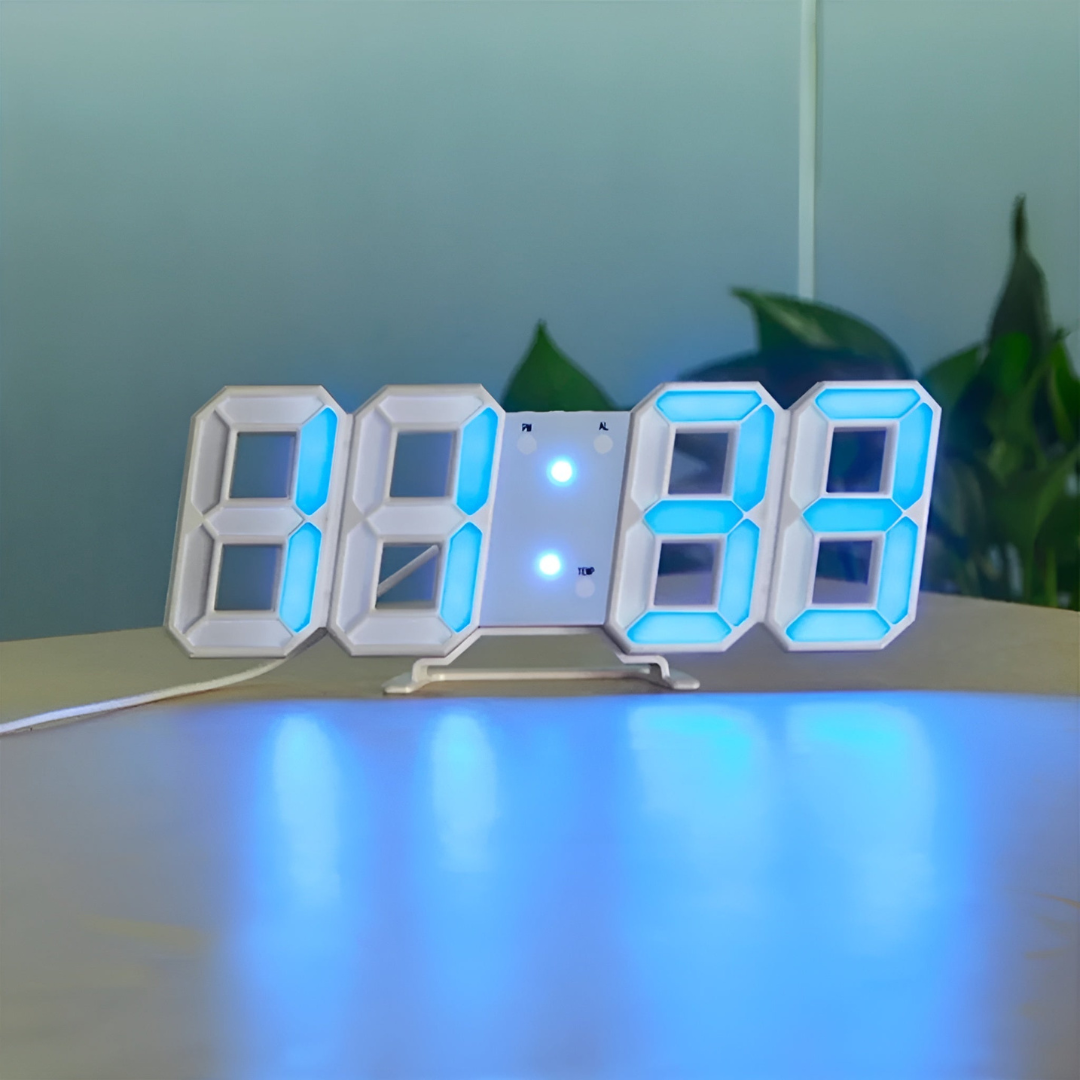 Clock Futuristic LED Wall with Minimalist Design with Smart Time Display