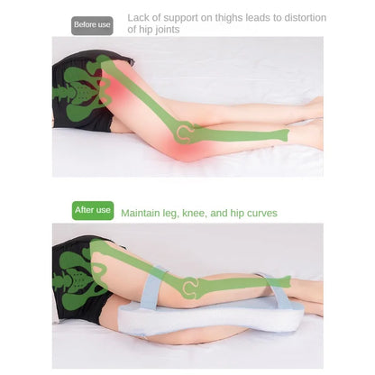 Pillow with Ergonomic Leg Design for Sleeping with Memory Foam and Optimal Support