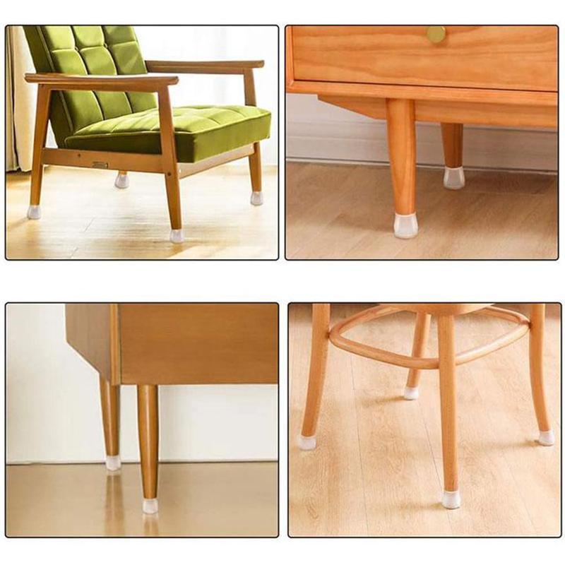 Flexigrip Pro for Transparent Silicone Chair Leg Covers with Anti-Slip Felt Base