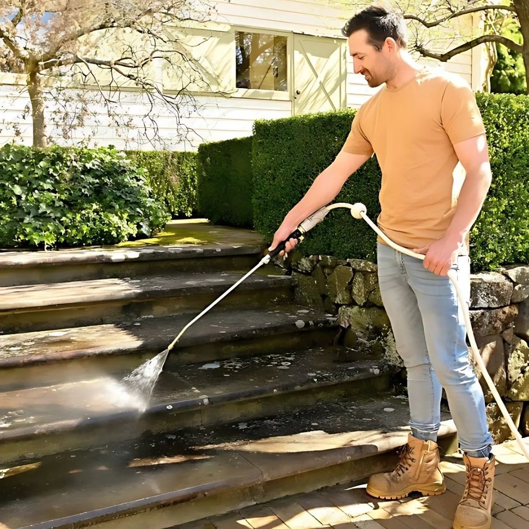 Garden Hose with Powerful High-Pressure Spray Gun for Design for Thorough Outdoor Cleaning