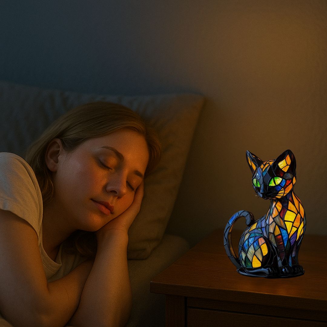 Light Decorative Cat Lamp with Mosaic Design and Warm Ambient for Stylish Home Decoration
