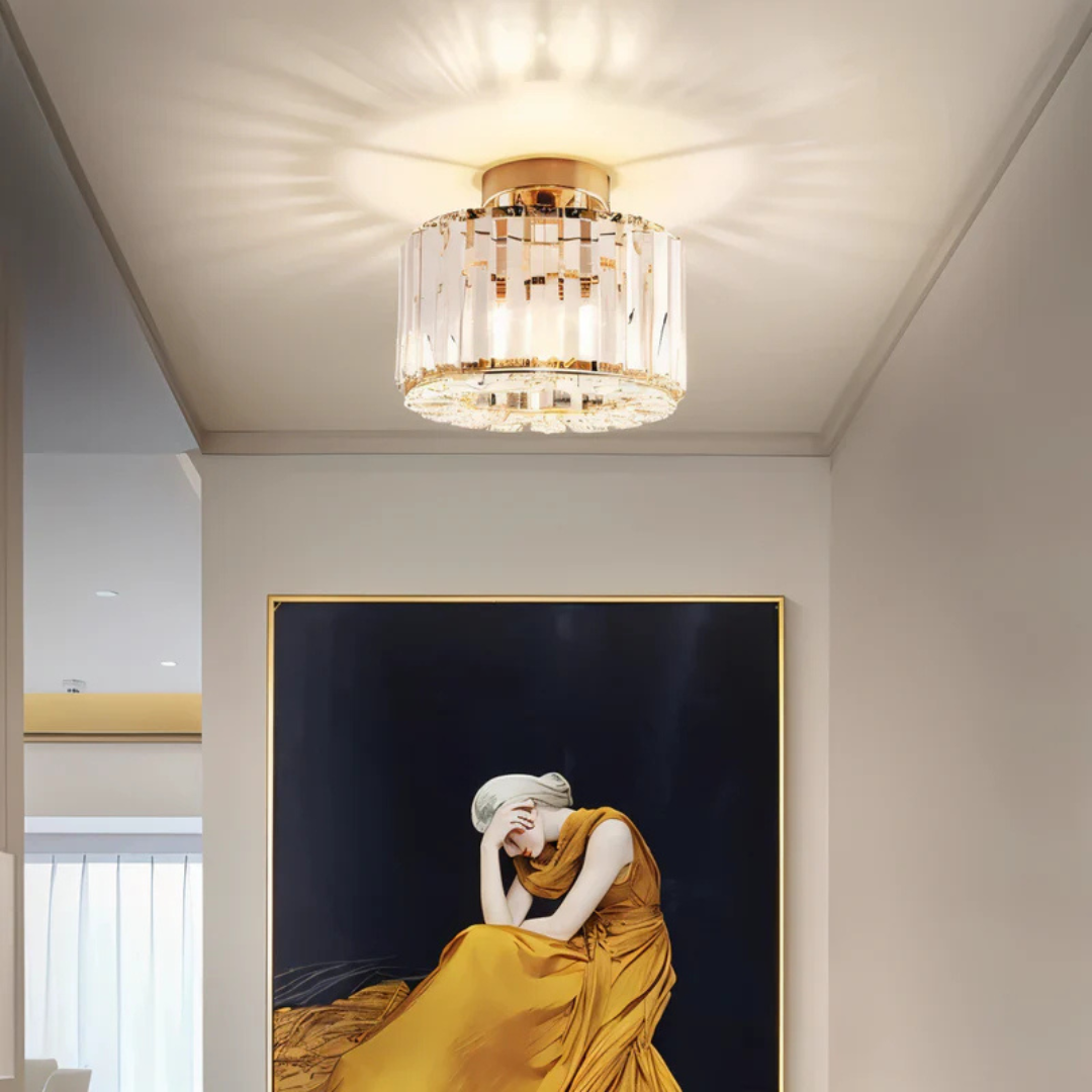 Light with Crystal Ceiling Modern Finish for Living Room and Bedroom