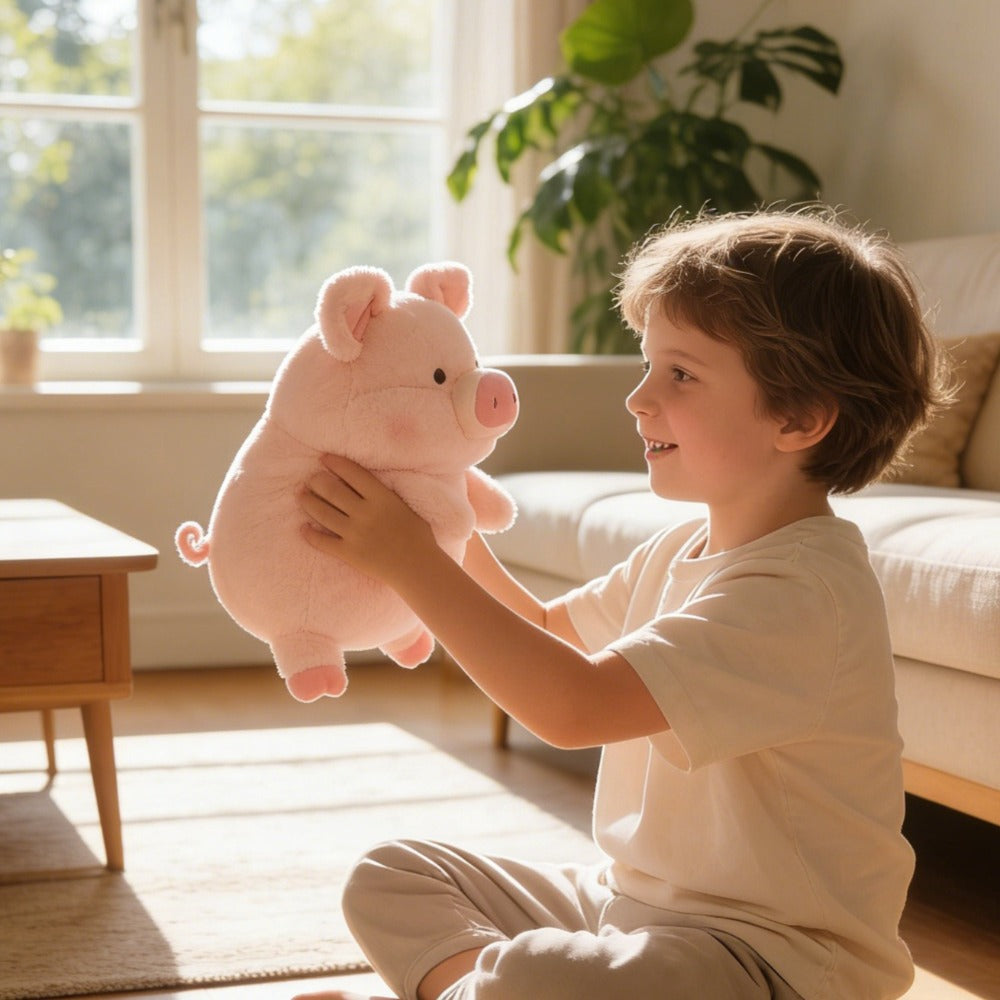Cuddle Toy with Soft Plush Piglet Design for Babies, Children, and Cuddle Moments