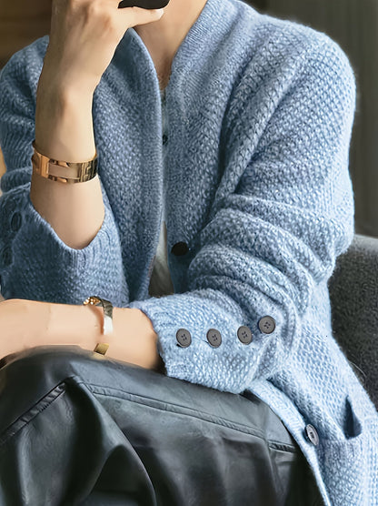 Ladies Knitted Sweater with High Neck for Comfortable and Timeless