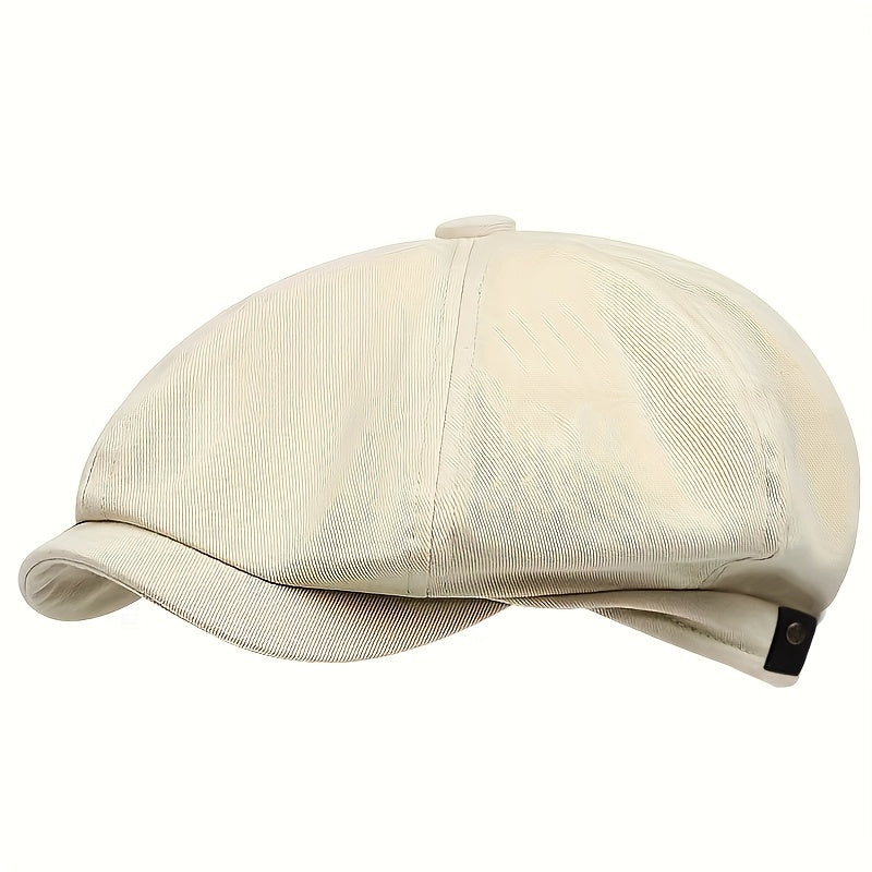 Men's Retro Flat Cap with Herringbone Pattern with Vintage Look Accessory