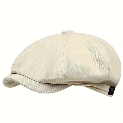 Men's Retro Flat Cap with Herringbone Pattern with Vintage Look Accessory