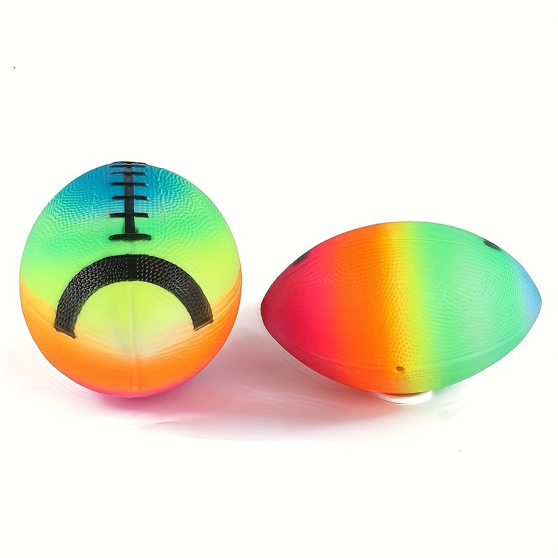 Games Colourful Rainbow Rugby Ball for Outdoor Play and Active