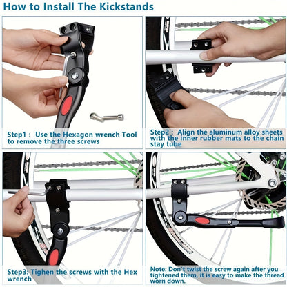 Stand Adjustable Bicycle for Sturdy Side Kickstand for Stable Parking
