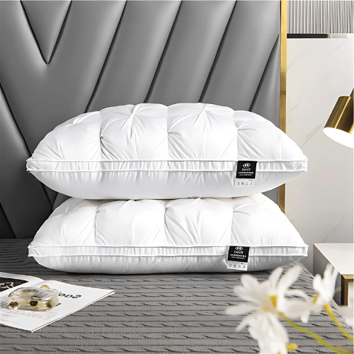 Pillow with Goose Down Design for Neck and Head for Soft, Breathable and Comfortable Sleep