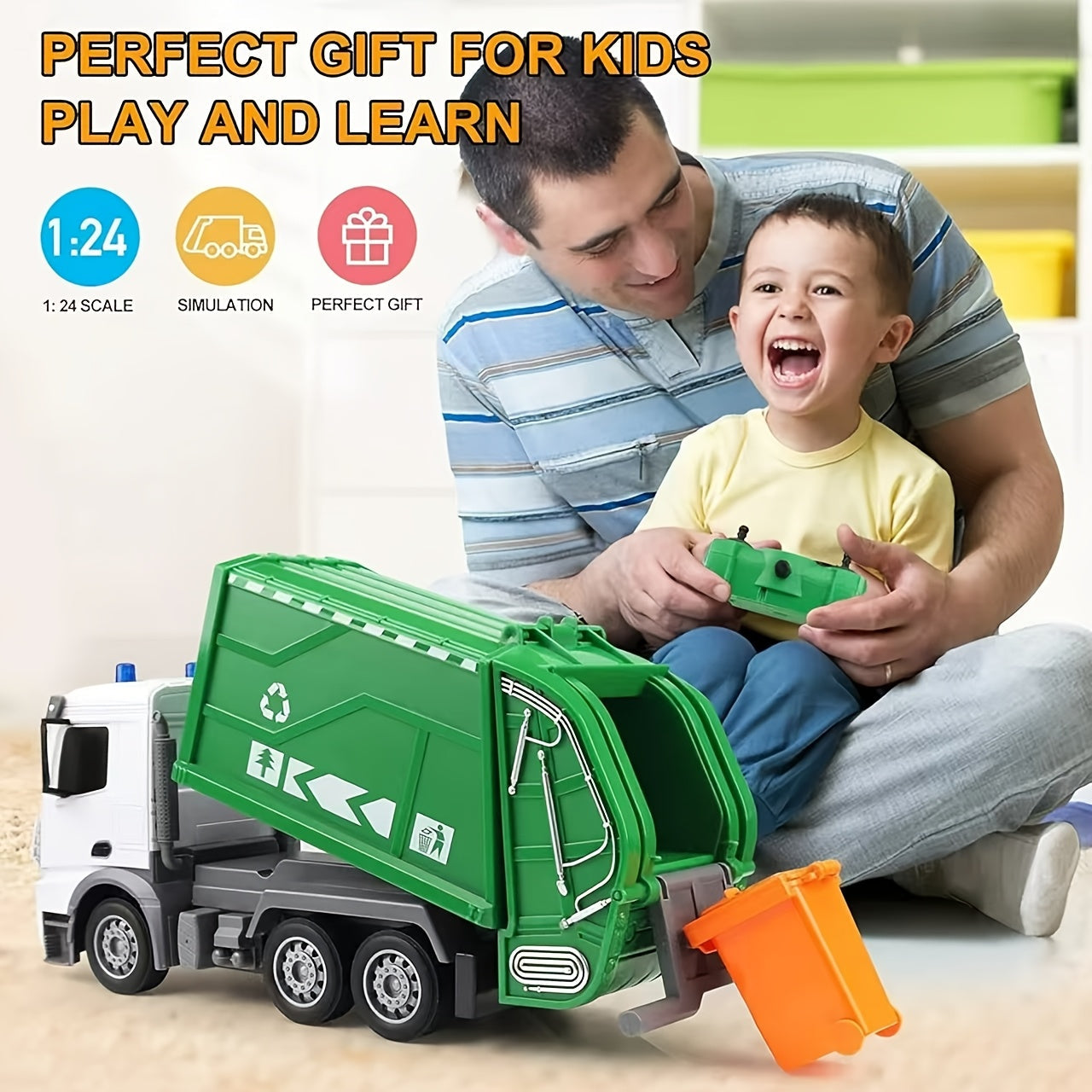 Ecotruck RC Garbage Truck for Realistic Toy Truck with Lights & Sounds