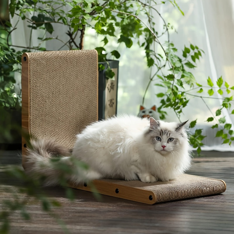 L-Shaped Cat Scratching Board for Indoor Use for Durable, Stable, and Space-Saving