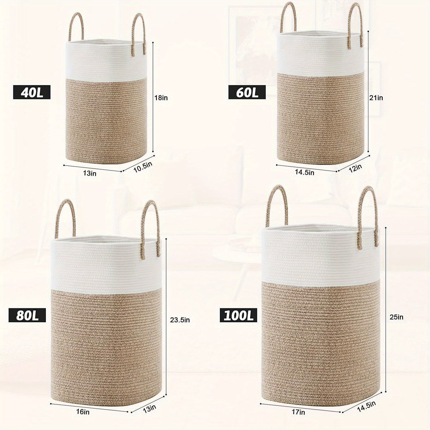 Basket Extra Large Woven Laundry for Space for All Your Things, Durable and Practical