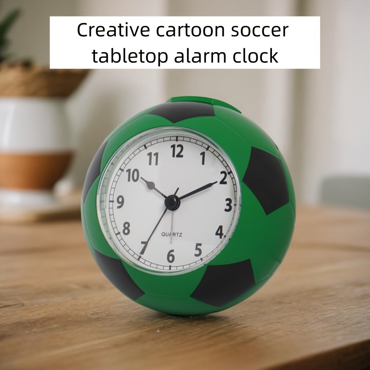 Clock with Creative Football-Shaped Alarm Design with Music and Unique Design for Young and Old