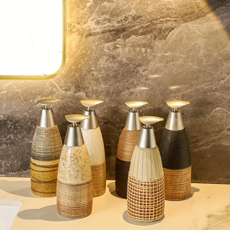 Ceramic Soap Dispenser with Pump Mechanism for Bathroom Accessory