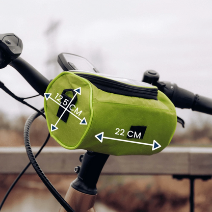 Holder with Practical Bicycle Handlebar Bag with Smartphone and Water-Resistant Material