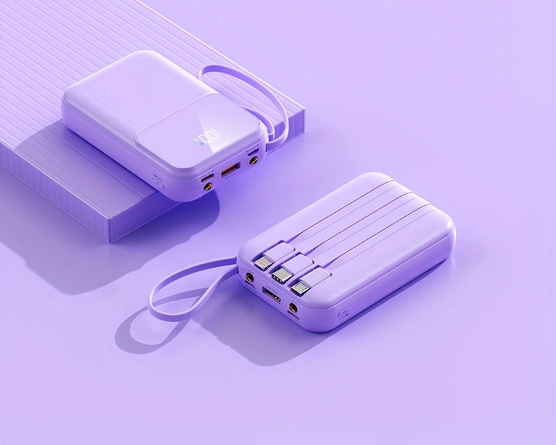 Ultimate Portable Power Bank 10000mah for Fast Charging with Built-in Cables