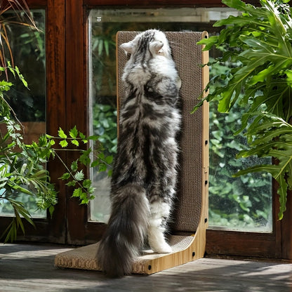 L-Shaped Cat Scratching Board for Indoor Use for Durable, Stable, and Space-Saving