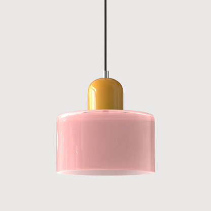 Glass with Retro Pendant Lamp with Shade and Adjustable Cord for a Warm Atmosphere