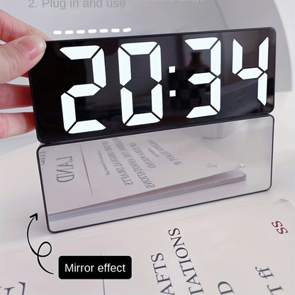 Clock with Digital LED Alarm Temperature Display and Adjustable Brightness