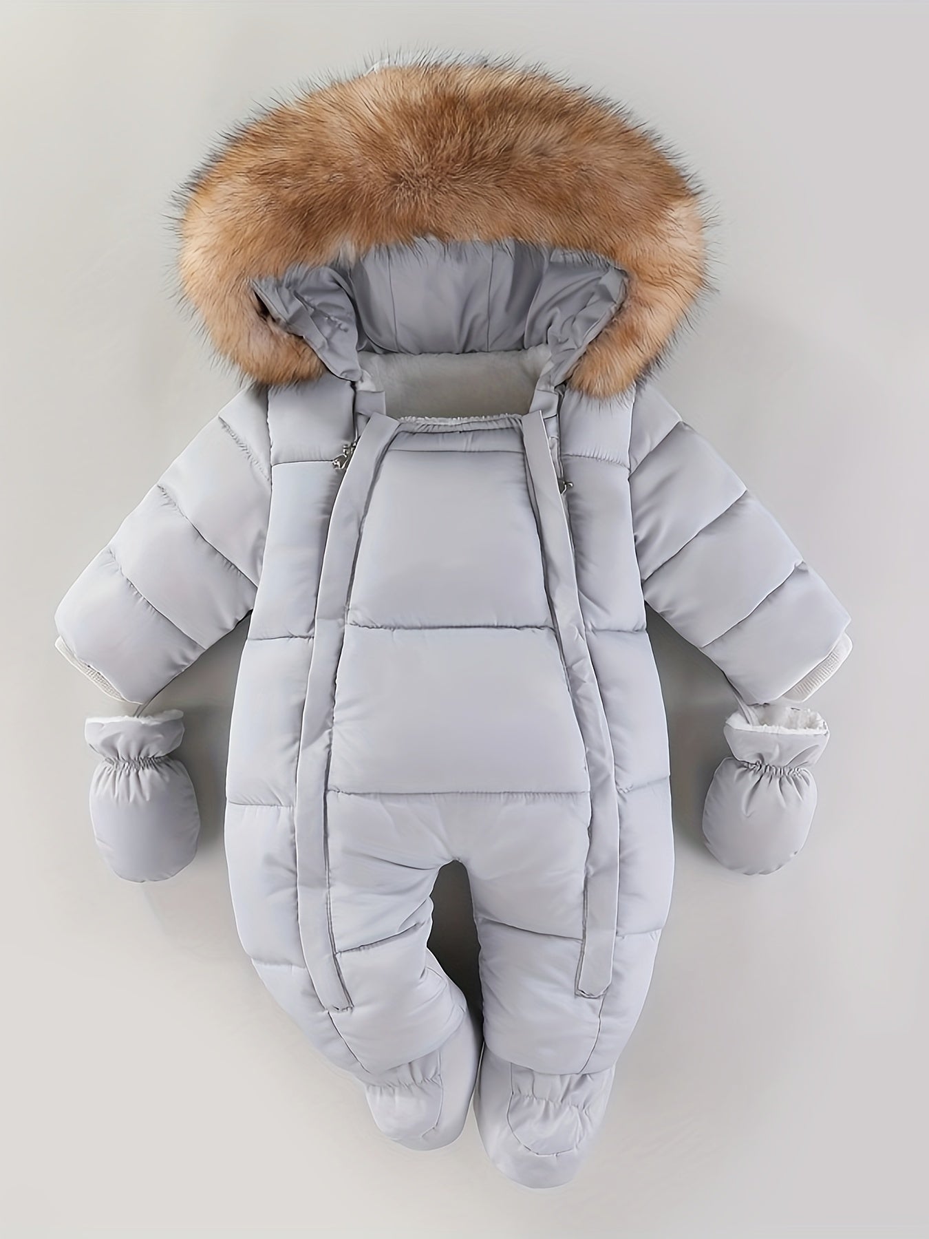 Frosty Baby Romper for Luxe Winter Jumpsuit with Hood for the Colder Months
