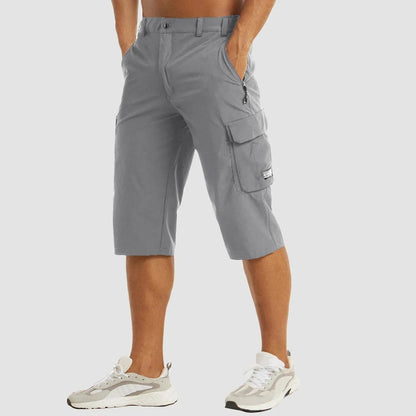 Functional Men's Cargo Shorts with Breathable Material and Practical Pockets