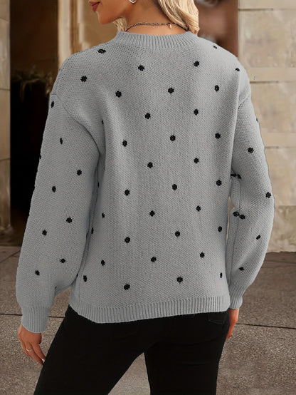 Zara Polka Dot Sweater for Casual and Stylish for Women in Autumn and Winter