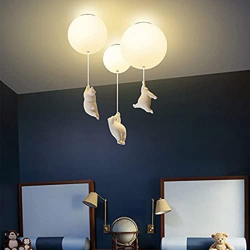 Light with Playful Ceiling Bears and Balloon Lights for Children's Room