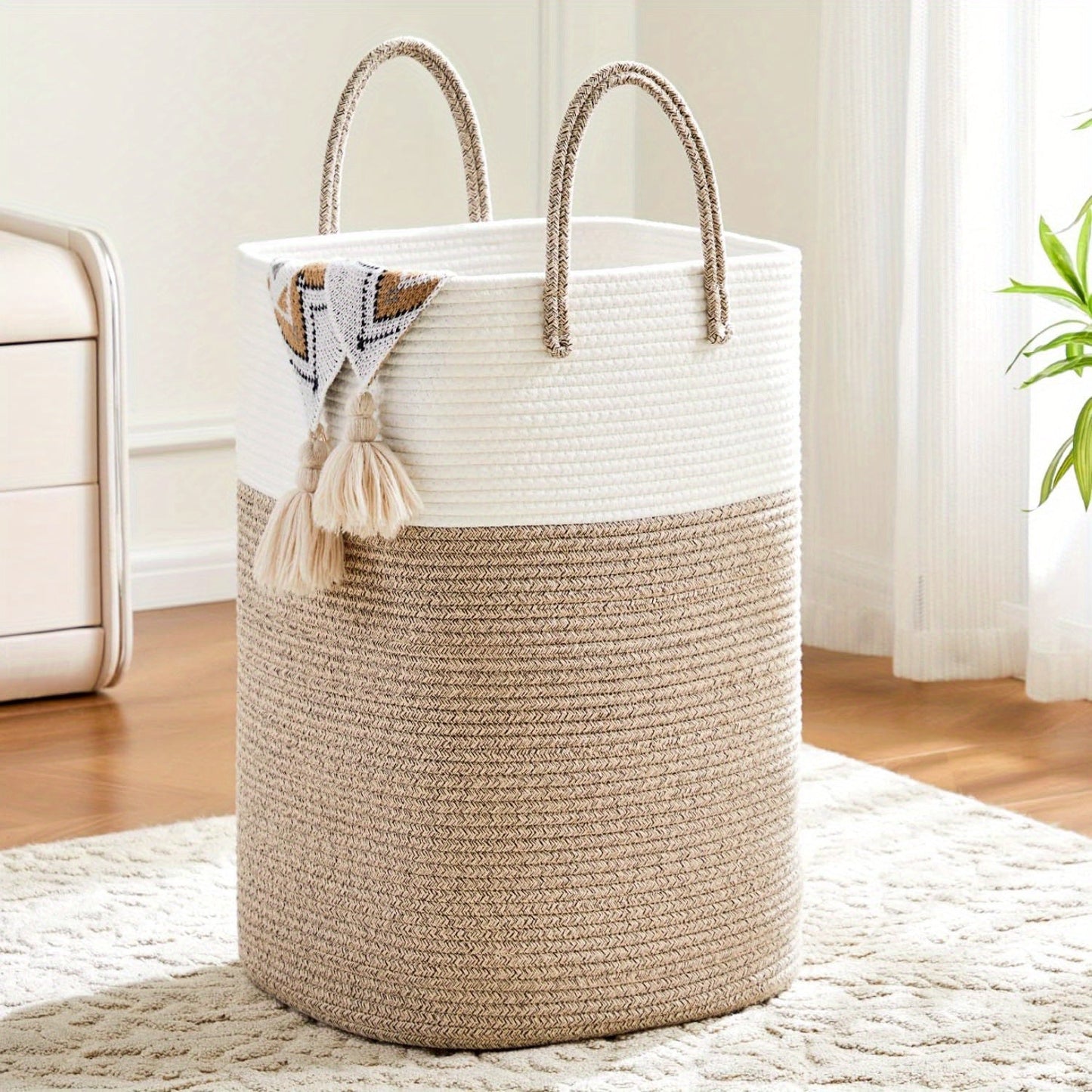 Basket Extra Large Woven Laundry for Space for All Your Things, Durable and Practical