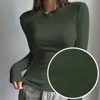 Ladies Thermal Long Sleeve Top for Autumn and Winter for Comfortable and Warm Basic Item