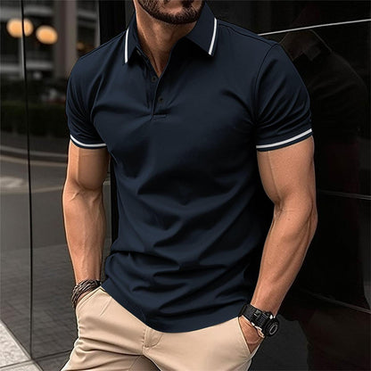 Men's Polo Shirt with Short Sleeves and Modern Fit