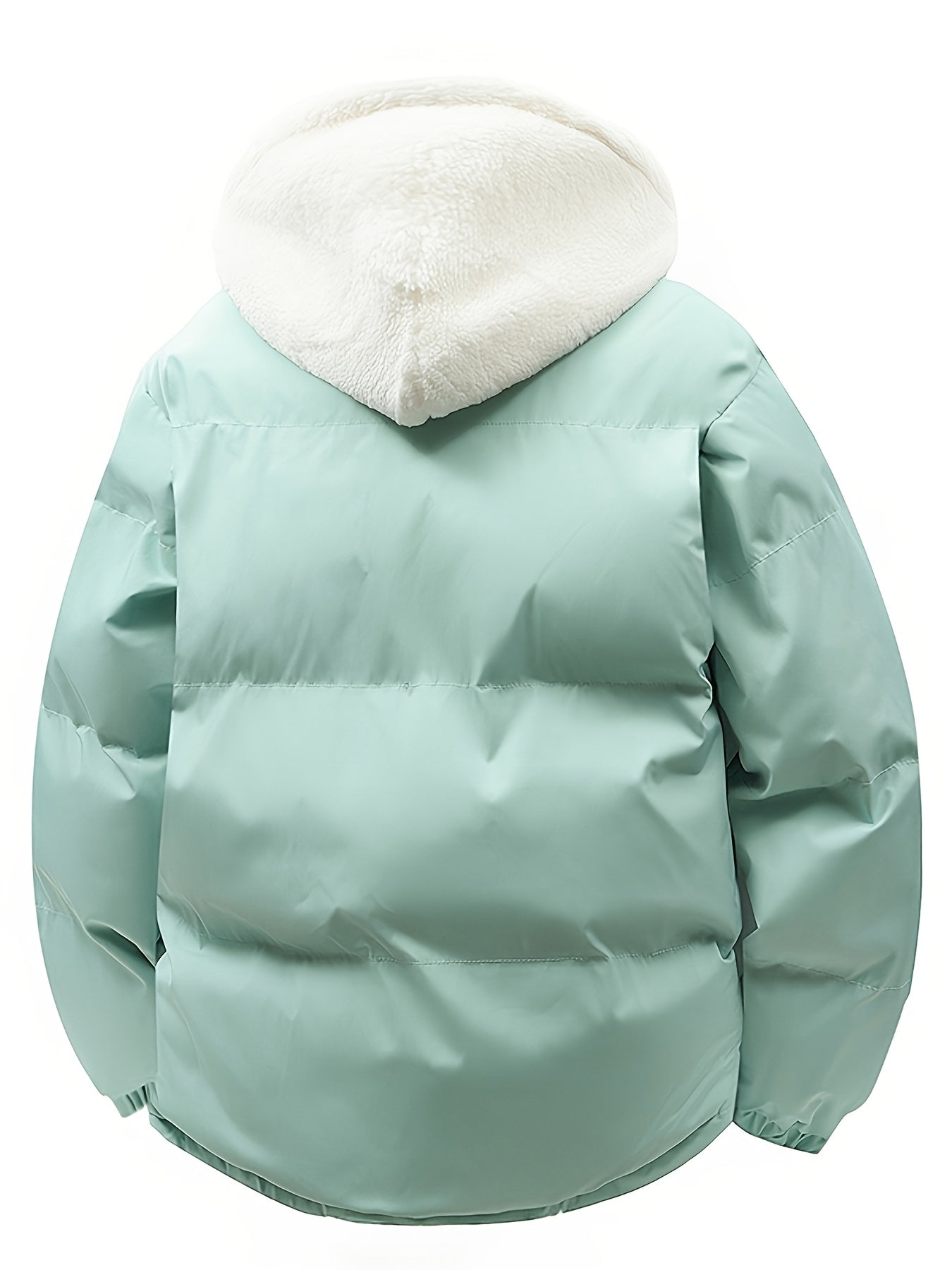 Padded Winter Coat with Teddy Lining and Hood for Casual Unisex Model