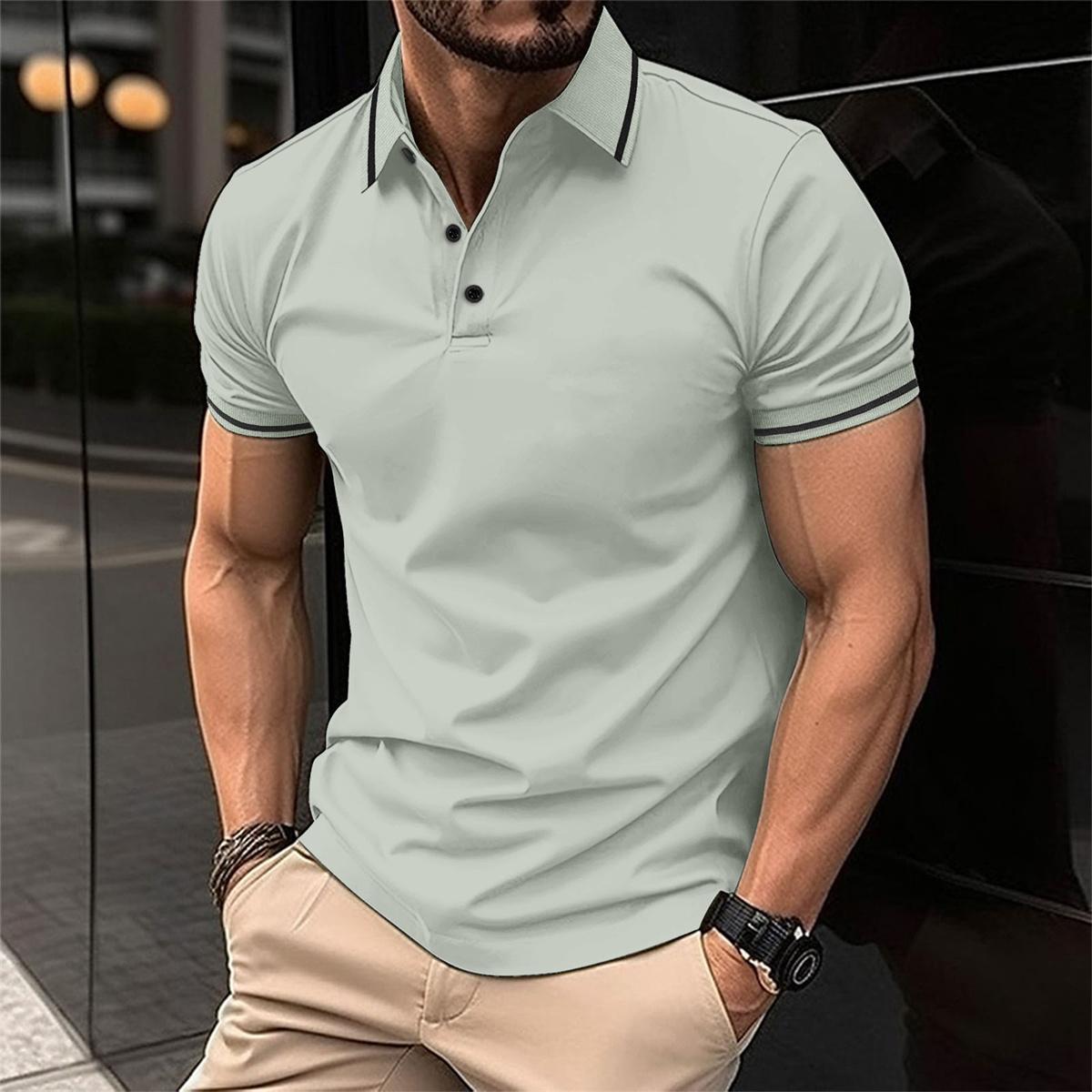 Men's Polo Shirt with Short Sleeves and Modern Fit