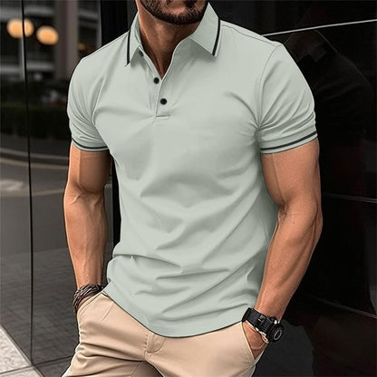 Men's Polo Shirt with Short Sleeves and Modern Fit