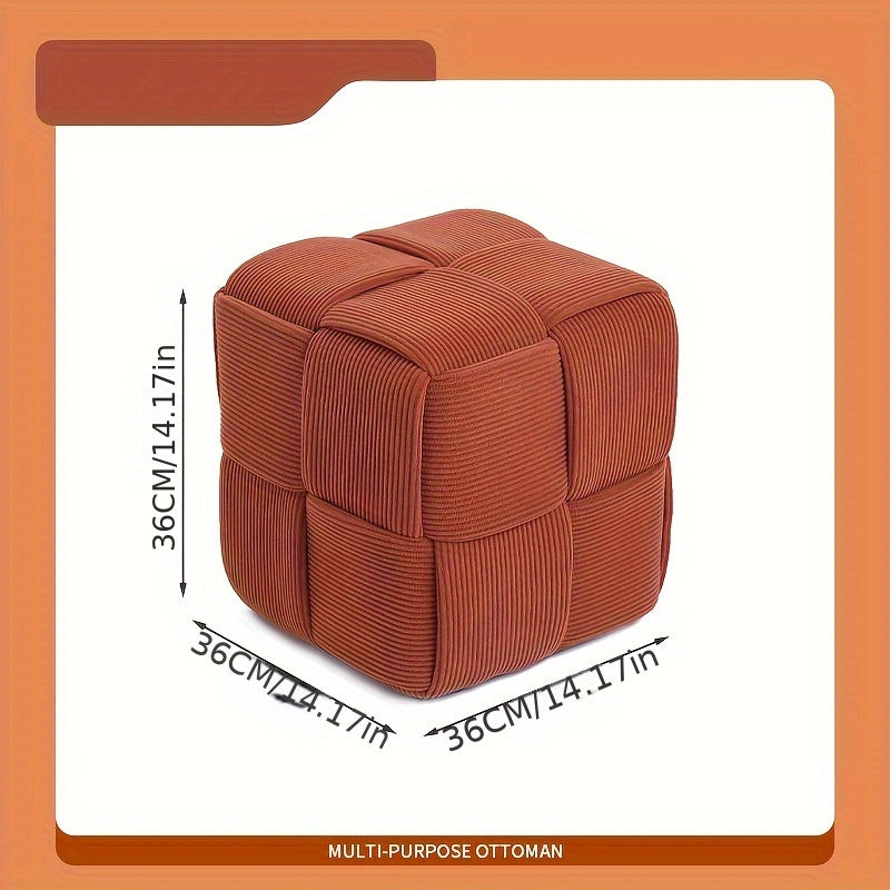 Compact Square Pouffe with Soft Upholstery with Comfortable and Versatile Design
