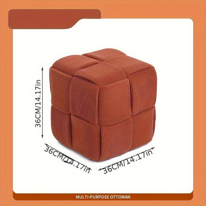 Compact Square Pouffe with Soft Upholstery with Comfortable and Versatile Design