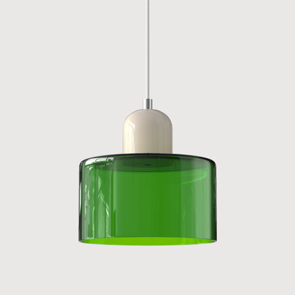 Glass with Retro Pendant Lamp with Shade and Adjustable Cord for a Warm Atmosphere