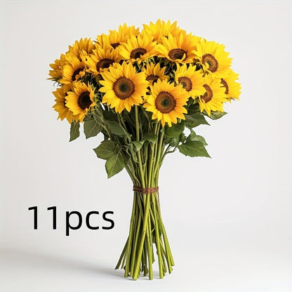 Set of 11 Vibrant Sunflowers for Perfect for Autumn, Weddings, and Garden Decoration
