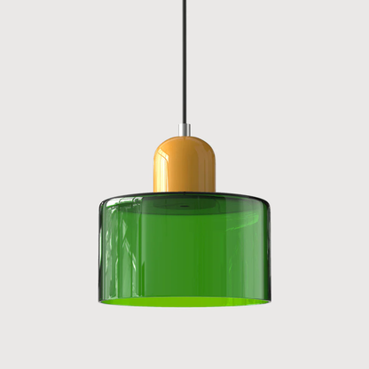 Glass with Retro Pendant Lamp with Shade and Adjustable Cord for a Warm Atmosphere