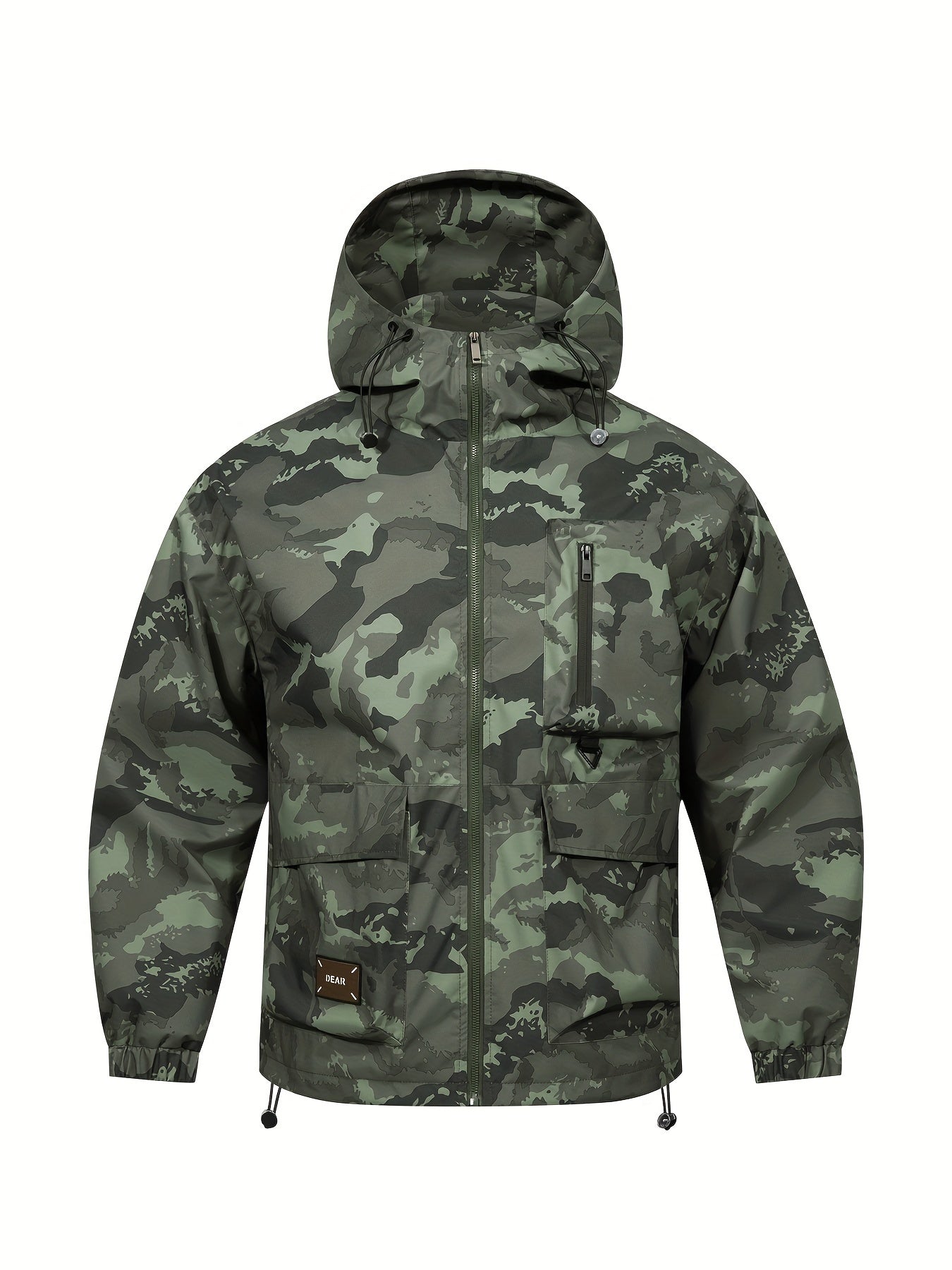Men's Jacket with Camouflage Pattern and Hood for Casual and Comfortable
