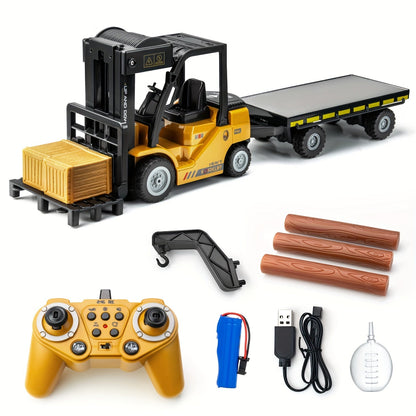 Heavy Duty Remote Control Forklift for 1:24 Scale with Lights & Trailer