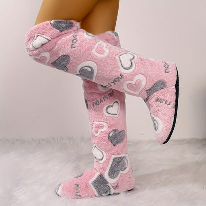 Soft Ladies Slippers with Heart Pattern for Comfortable and Quiet