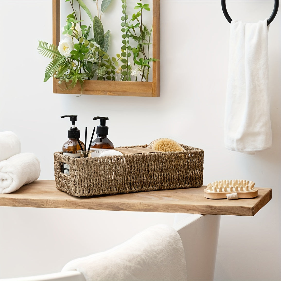 Storage Basket Handmade Seagrass for Ideal for Bathroom and Toilet