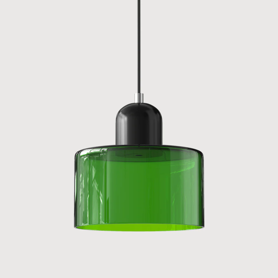 Glass with Retro Pendant Lamp with Shade and Adjustable Cord for a Warm Atmosphere