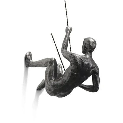 Set with Decorative Climbing Figures Wall Sculpture Design for Modern Wall Decoration