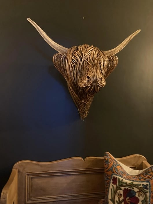 Toro Rustic Wall Sculpture for Handmade Rattan Artwork