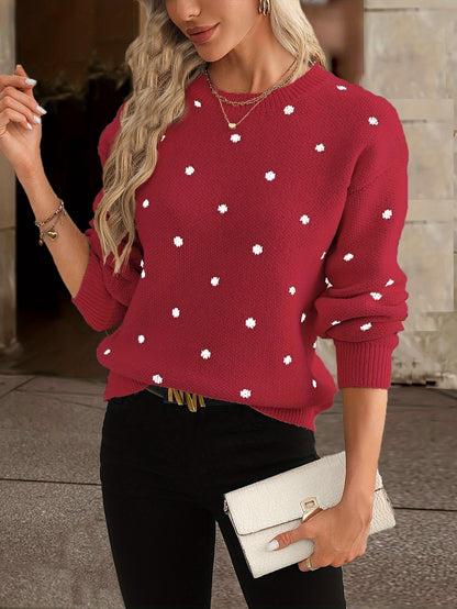 Zara Polka Dot Sweater for Casual and Stylish for Women in Autumn and Winter