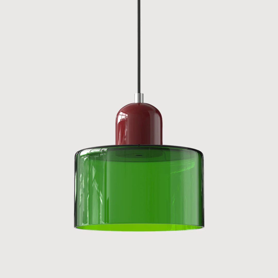 Glass with Retro Pendant Lamp with Shade and Adjustable Cord for a Warm Atmosphere