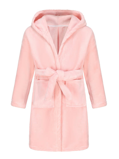 Children's Bathrobe with Hood for Soft Fleece Bathrobe for Girls with Comfortable Fit