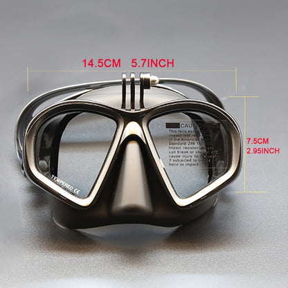 Case Tempered Diving Mask with Storage for Dive Goggles with Anti-Fog and Camera Mount