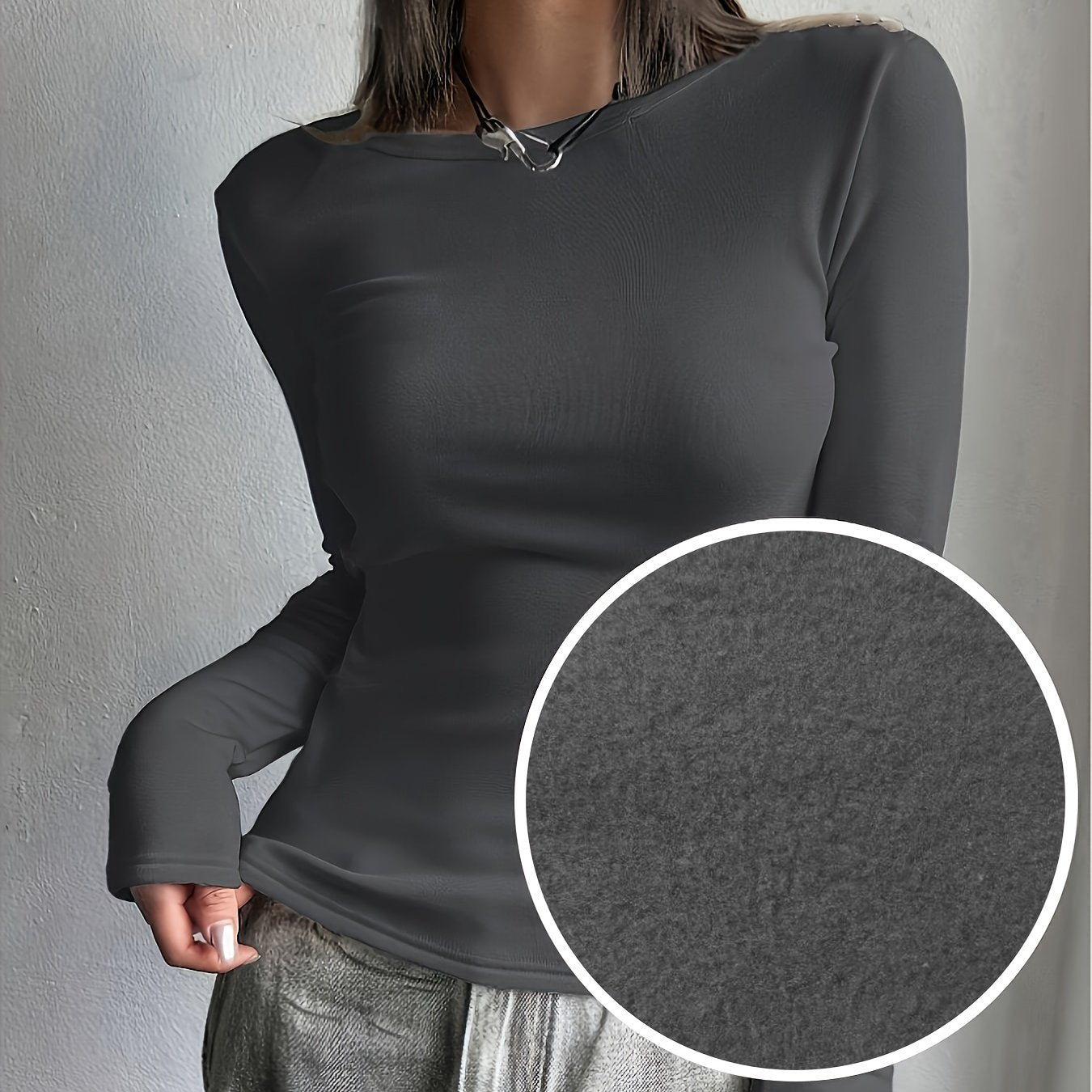 Ladies Thermal Long Sleeve Top for Autumn and Winter for Comfortable and Warm Basic Item